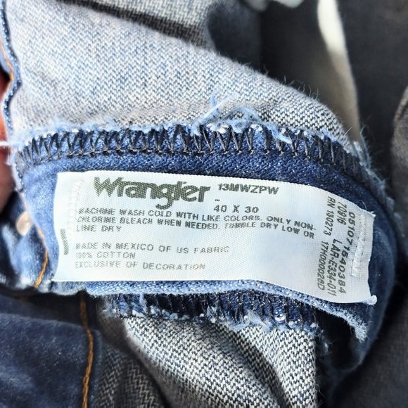 Wrangler 13MWZPW Unisex Vintage 90s Jeans Size 40 x 30 - Picture 4 of 8